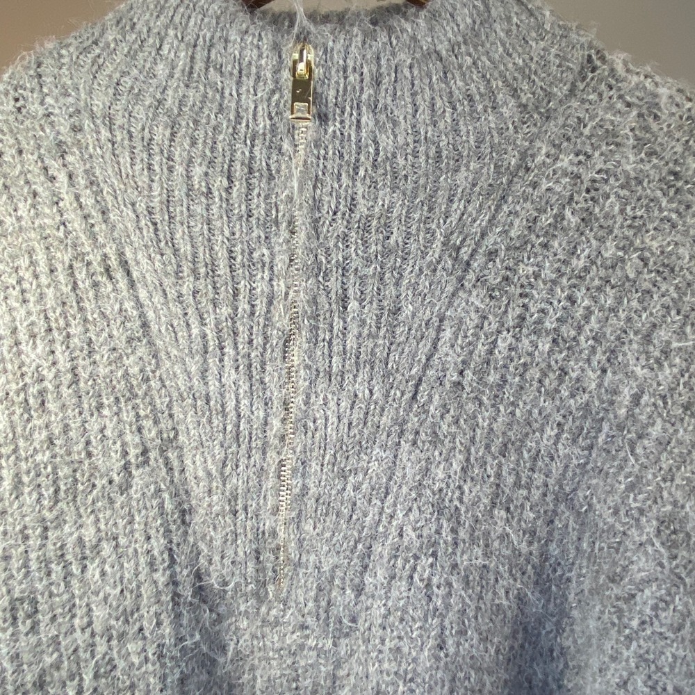 Express Grey Wool Blend Long Pullover Turtleneck … - image 5